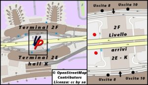 Stazione dei bus fra i terminal 2E e 2F
