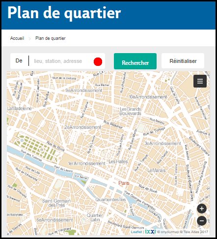 Schermata iniziale del plan de quartier