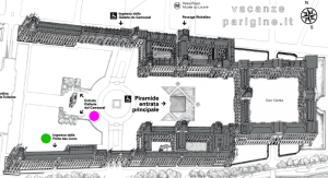 La Porte des Lyons & gli ingressi nei pressi dell’Arc du Carrousel Fonte: mappa ufficiale del Louvre. Modifiche: VP