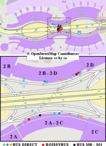 Fermate dei bus fra i terminal 2A – 2C e 2B – 2D