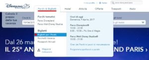 Come raggiungere la biglietteria online del sito ufficiale in italiano di Disneyland Paris