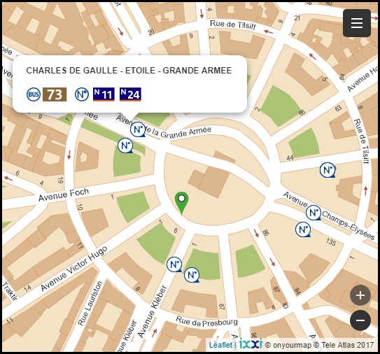Plan de quartier del sito RATP