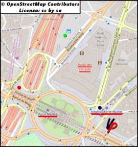 Mappa dei dintorni di Porte Maillot