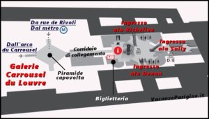 La galerie Carrousel du Louvre e la Hall Napoléon