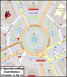 Place d’Italie: fermata dei bus N22 ed N31