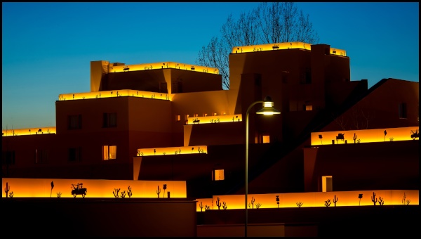 L'hotel Santa Fe al tramonto