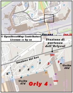 I capolinea delle linee Bus Direct all’interno della stazione dei bus al servizio del settore Orly 4