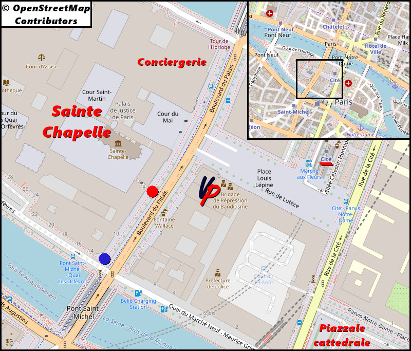 Sainte Chapelle: mappa dei dintorni