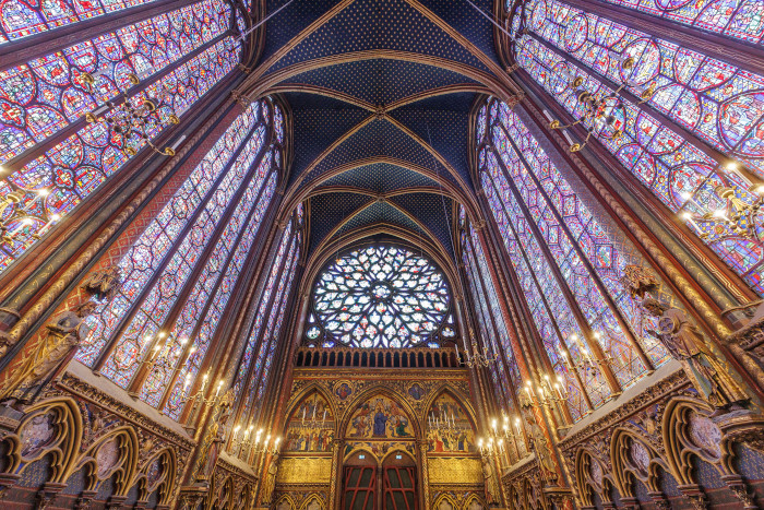 Sainte Chapelle: cappella superiore, lato rosone